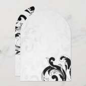 Royal Black Wirbel Hochzeitseinladungen Einladung (Vorne/Hinten)