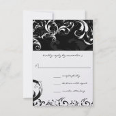 Royal Black Wirbel Wedding RSVP (Vorderseite)