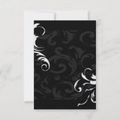 Royal Black Wirbel Wedding RSVP (Rückseite)