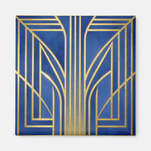 Royal Blau Gold Art Deco Magnet