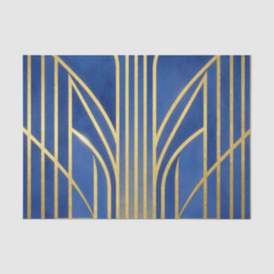 Royal Blau Gold Art Deco Seidenpapier