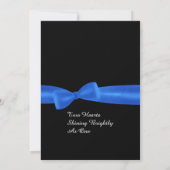 ROYAL BLAU Imitate Satin Bow Schwarz Einladung (Rückseite)