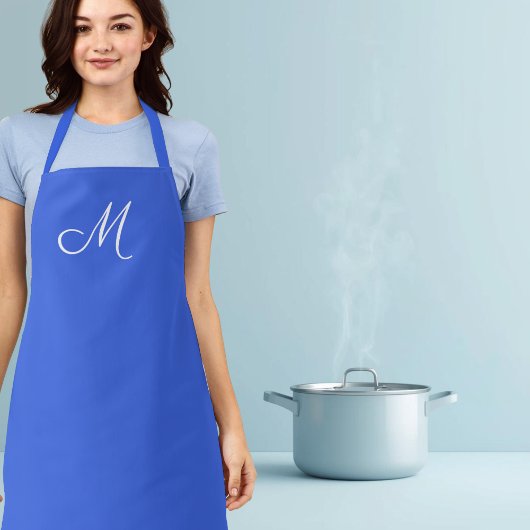Royal Blau - monogrammiert Schürze