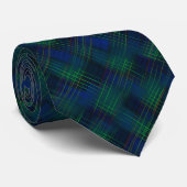 Royal Blau und grüner Tartan Krawatte (Gerollt)