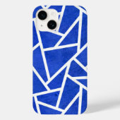 Royal-Blau-Weiß-Mosaik Case-Mate iPhone Hülle (Rückseite)