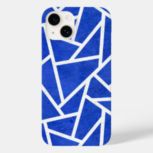 Royal-Blau-Weiß-Mosaik Case-Mate iPhone 14 Hülle