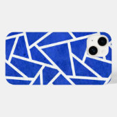 Royal-Blau-Weiß-Mosaik Case-Mate iPhone Hülle (Rückseite (Horizontal))