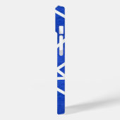 Royal-Blau-Weiß-Mosaik Case-Mate iPhone Hülle (Rückseite / Links)