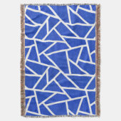 Royal-Blau-Weiß-Mosaik Decke (Vorderseite Vertikal)