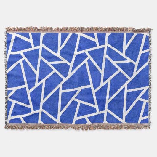 Royal-Blau-Weiß-Mosaik Decke (Vorderseite)