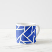 Royal-Blau-Weiß-Mosaik Espressotasse (Vorderseite Rechts)