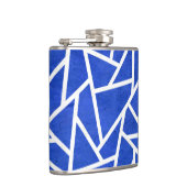Royal-Blau-Weiß-Mosaik Flachmann (Rechts)