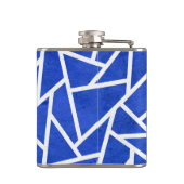 Royal-Blau-Weiß-Mosaik Flachmann (Rückseite)