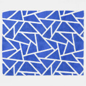 Royal-Blau-Weiß-Mosaik Fleecedecke (Vorderseite (Horizontal))