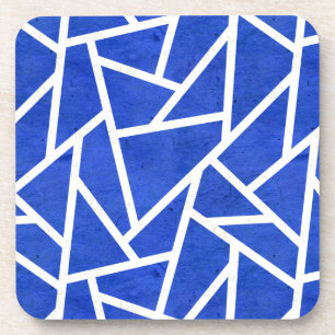 Royal-Blau-Weiß-Mosaik Getränkeuntersetzer