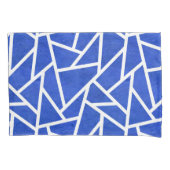 Royal-Blau-Weiß-Mosaik Kissenbezug (Vorderseite)