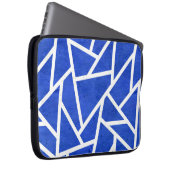 Royal-Blau-Weiß-Mosaik Laptopschutzhülle (Vorne Rechts)