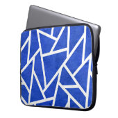 Royal-Blau-Weiß-Mosaik Laptopschutzhülle (Vorderseite Links)