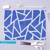 Royal-Blau-Weiß-Mosaik Seidenpapier (Handwerk)