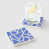 Royal-Blau-Weiß-Mosaik Steinuntersetzer (Seitenansicht)