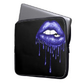 ROYAL BLAUE GLITZER TREIBLIPS LAPTOPSCHUTZHÜLLE (Vorderseite Links)