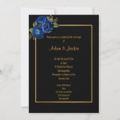 ROYAL BLAUE GOLD FLORAL ELEGANT WEDING INVITATION EINLADUNG (Vorderseite)