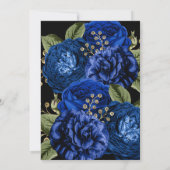 ROYAL BLAUE GOLD FLORAL ELEGANT WEDING INVITATION EINLADUNG (Rückseite)