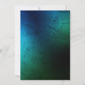 ROYAL BLAUE grüner Blumenstrauß ELEGANT WEDING Einladung (Rückseite)