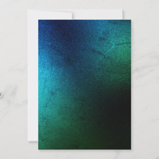 ROYAL BLAUE grüner Blumenstrauß ELEGANT WEDING Einladung (Rückseite)