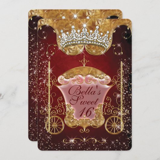 Royal Bling Princess Party Einladungen (Vorne/Hinten)