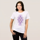 Royal Bloom: Mystic Floral Tri-Blend Shirt (Vorderseite voll)