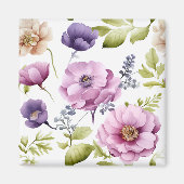 Royal Bloom Symphony Lila Floral Pattern Magnet (Vorne)
