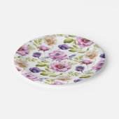 Royal Bloom Symphony Lila Floral Pattern Pappteller (Schrägansicht)