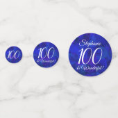 Royal Blue 100 und Wonderful Birthday Party Konfetti (Vorderseiten)