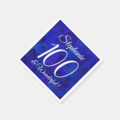 Royal Blue 100 und Wonderful Birthday Party Serviette (Ecke)