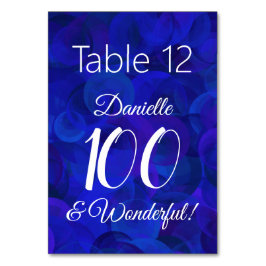 Royal Blue 100 und Wonderful Birthday Party Tischnummer