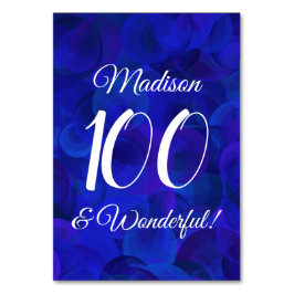 Royal Blue 100 und Wonderful Birthday Party Tischnummer