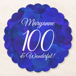 Royal Blue 100 und Wonderful Birthday Party Untersetzer