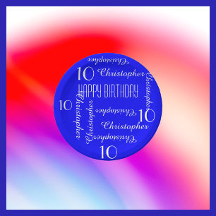 Royal Blue 10. Geburtstagspartei Wiederholung von Pappteller