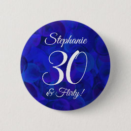 Royal Blue 30 und Kokette Geburtstagsparty Button