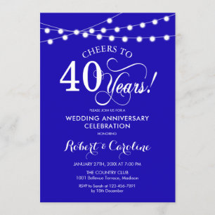 Royal Blue 40. Hochzeitstag Einladung