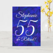 Royal Blue 55 und Happy Retirement Karte (Gelbe Blume)