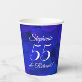 Royal Blue 55 und Party für Rentenersatz Pappbecher (Rückseite)