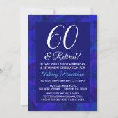 Royal Blue 60 und Party für Rentenersatz Einladung (Vorderseite)