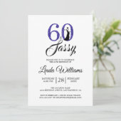 Royal Blue 60 und Sassy | 60. Geburtstagsparty Einladung (Stehend Vorderseite)