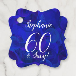 Royal Blue 60 und Sassy Birthday Party Fevor Tags Geschenkanhänger