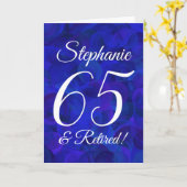 Royal Blue 65 und Remüde Happy Retirement Karte (Gelbe Blume)