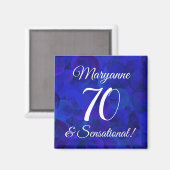 Royal Blue 70 & Sensational Birthday Party Magnet (Vorderseite/Rückseite)
