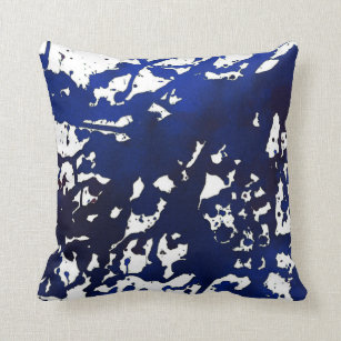 Royal Blue Abstrakt Watercolor Pillow Kissen