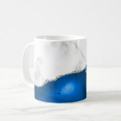 Royal Blue Agate Silver Glitter White Marble  Kaffeetasse (Vorderseite Links)
